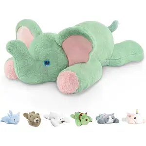 20"| 3.3 Pound Elephant Weighted Stuffed Animals, Large Pillowfort Plush Animal Toys for Kids Adults, Large Body Pillow for Gifts Presents Birthday Christmas Holiday