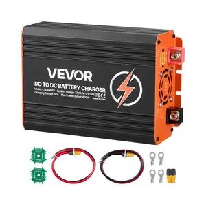 VEVOR DC to DC Charger with MPPT, Summervibes,Summervibes, 650W, 50A On-Board Battery Charger, Solar Panel/Alternator Dual Input, Smart Multi-Stage Charging for LiFePO4 Lead-Acid Batteries, 12V/24V-12V/24V, for RV Home Backup
