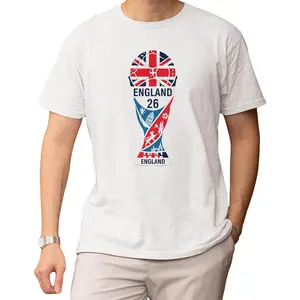 England 26 Football Fan Shirt Unisex Cotton Soccer Tee for Men Women