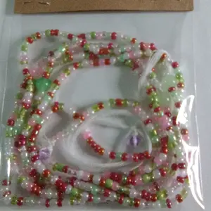 Pink Strawberry Tie-On Waist Bead Adjustable Yoga Jewelry