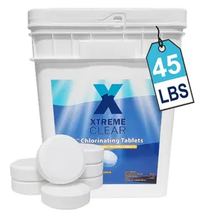 Xtremeclear 3" Stabilized Tablets 45 Pounds Swimming Pool, Hot Tub, Spa pool supply hth  products Stabilized Swimming Pool Tablets