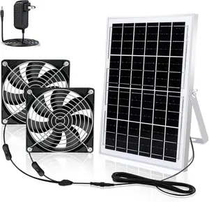 SUNMORN Solar Powered Exhaust Fan with Solar Panel, IP67 Waterproof Ventilation Fan for Greenhouse, Chicken Coop, Dog House, Storage Room,summervibes