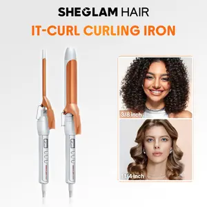 【BOGO SALE】SHEGLAM HAIR Curling Iron 1 ¼, 1, 3/8 inch, Long Barrel Curling Iron with LED Display & 5 Temperature Settings, Quick Preheating, Auto Off Suitable for All Hair Types-Effortlessbeauty- Coachella-#Summervibes-mothersdaygift