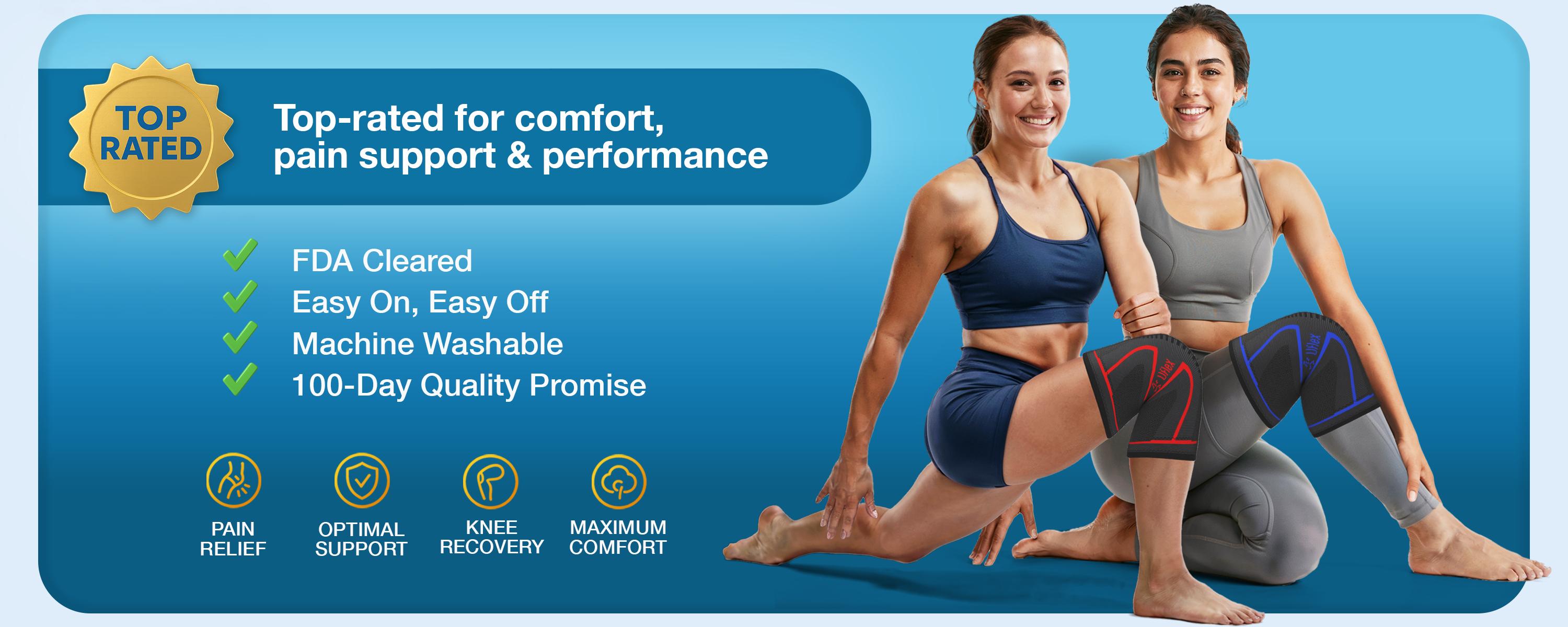 UFlex Athletics Compression Knee Brace for Women & Men Knee Sleeves Support for Sports, Running, Weightlifting, Arthritis, Meniscus Tear, ACL, Hiking, Recovery Support & Fitness