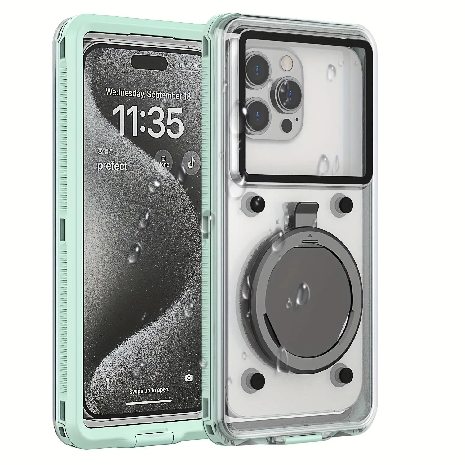 6.9 Inch Screen Waterproof Phone Case, 1 Count Clear Shockproof Phone Case for Diving, Phone Cover for Underwater Diving, Diving Accessories, Deepbluesea, Waterday