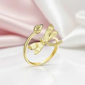 Dragonfly Lotus Bud Adjustable Ring