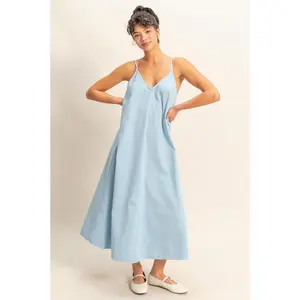 HYFVE Dyed V-Neck Loose Dress