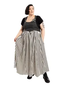 Myka Striped Overalls Dress