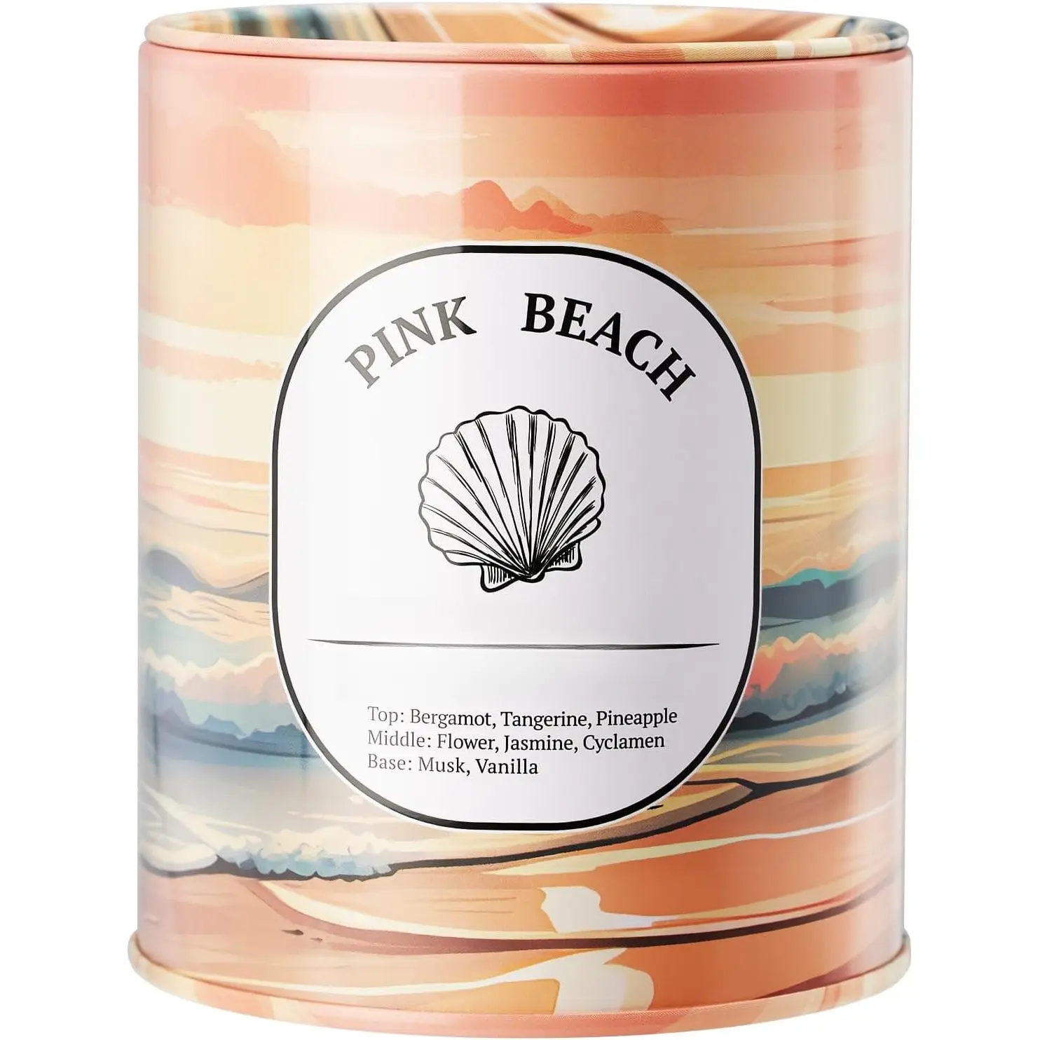 Pink Beach Candle 9.17oz | Sunrise/Sunset at The Bahamas' Hubble  in  Tin | Fresh Clean  for All Seasons | Soy Wax with  Cotton Wick | 55-Hour