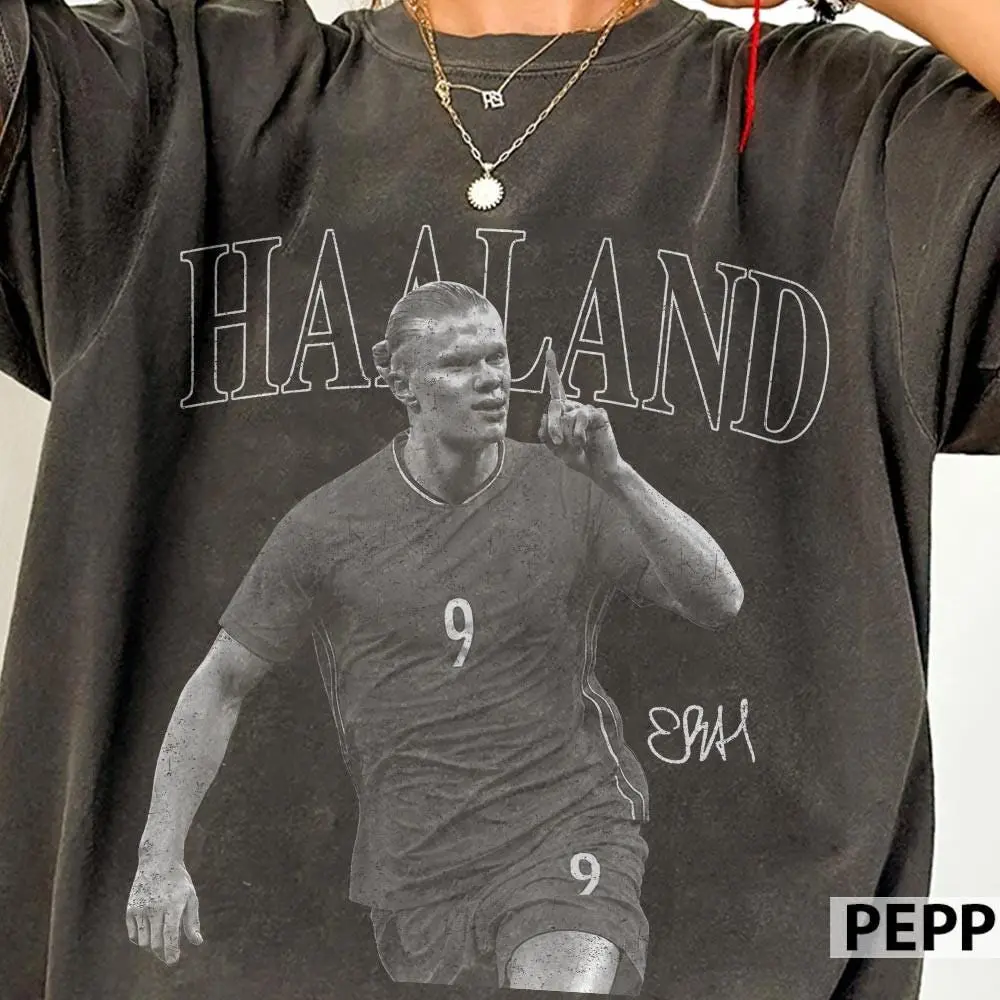 Vintage Haaland Vikings Shirt, Retro Soccer Graphic Tee