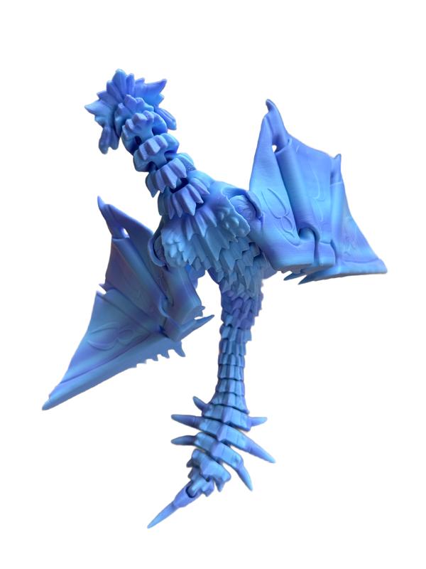 Shadow Wing Dragon Articulated 3D Creature with Giant Wings, Shimmering Lavender Glow & Elegant Horns - Ideal for Fantasy Fans and Collectors