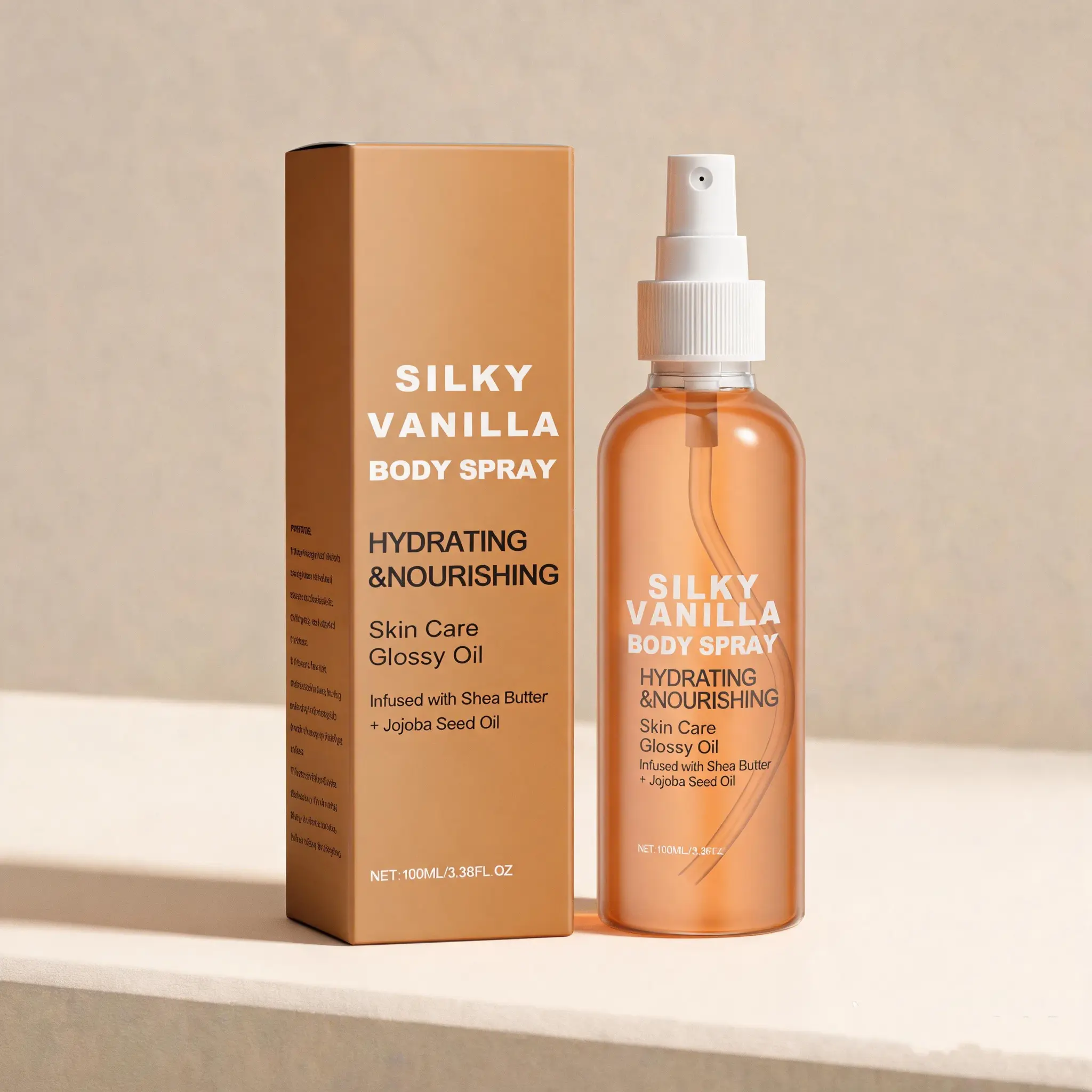Smooth Shea Vanilla Moisturizing Body Spray - Refreshing Hydrating Skin Toner for Whole Body Fragrance and Refreshment, Moisturize, Aroma, Jojoba Oil, Mist Spray, Bottle, Revitalizing
