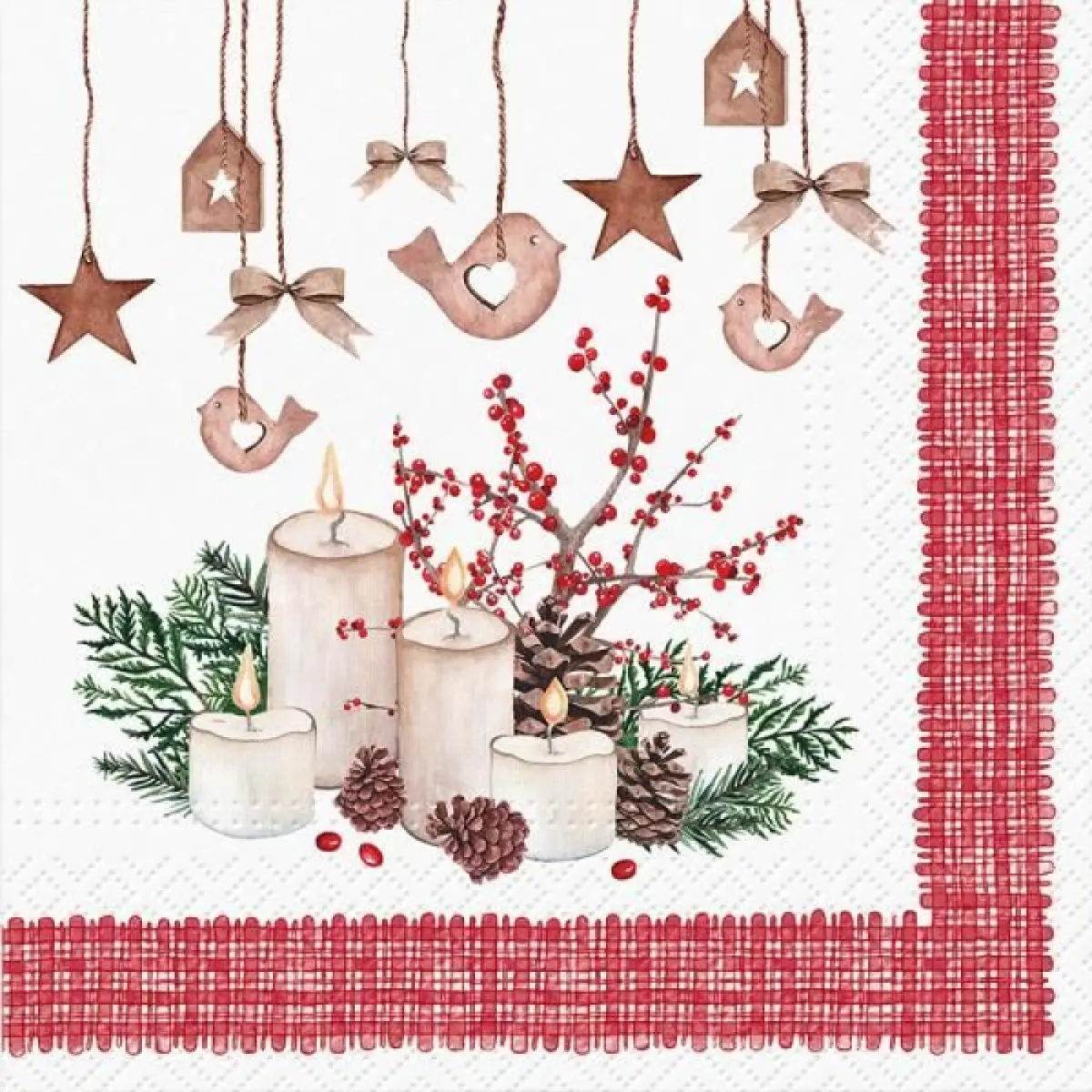 MDR Trading Inc. AP-XNAP1349Q01 Pack Of 20 Luncheon Size Candles And Ornaments Pattern Napkins