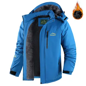 Autumn and Winter Men's Outdoor Softshell Jacket, Fleece Lined Warm Hooded Coat, Windproof Waterproof Winter Jacket, Suitable for Cold Weather Outdoor Activities