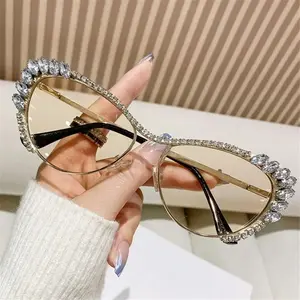 2026 Latest Cat's Eye Sunglasses Oversized Jewelry Photo Frame UV400 Party Costume Glasses