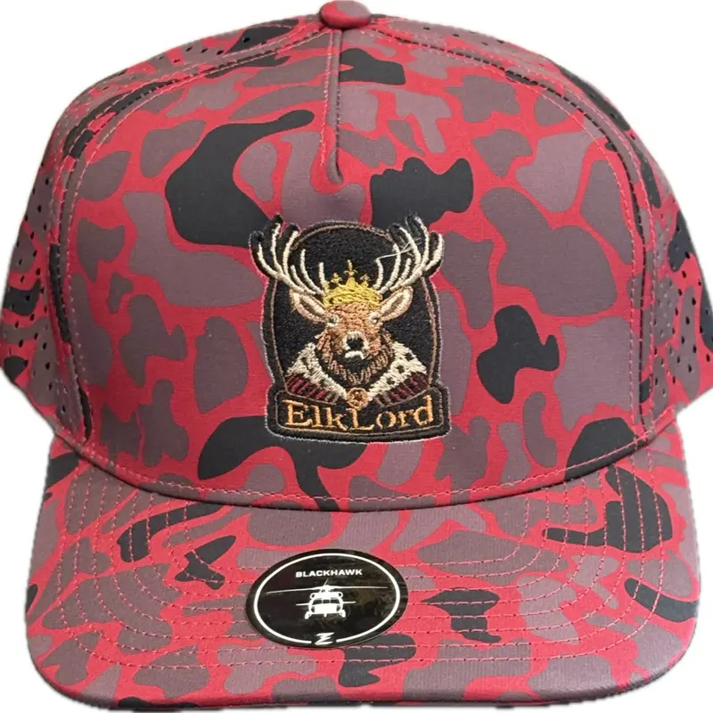 Blackhawk University Red Old School Camouflage SnapBack Hunting Hat - Premium 5-Panel Medium-Profile Outdoor Sports Cap for Athletes