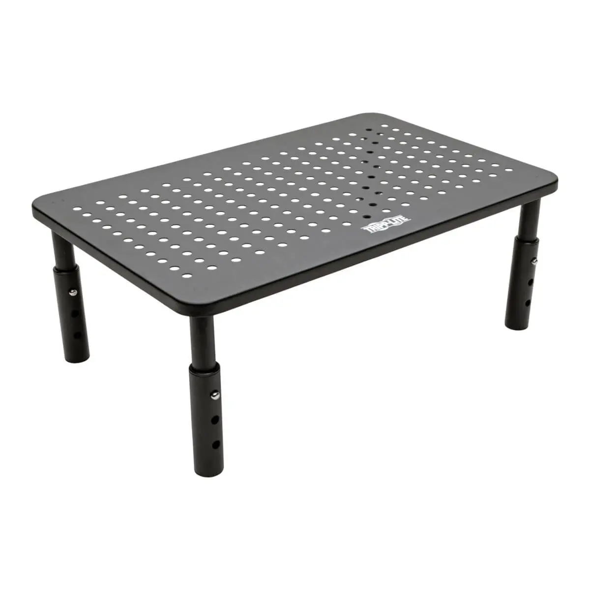 Height Adjustable Desk Monitor Riser - Tripp Lite Black 14x9in Metal Rectangular Base, 2.8lbs Office Stand, Tool-Free Setup, Space-Saving, Eases Eye & Neck Strain, Supports 44lbs, Adjustable Mechanism Platforms & Stands, Commercial Furniture Solution