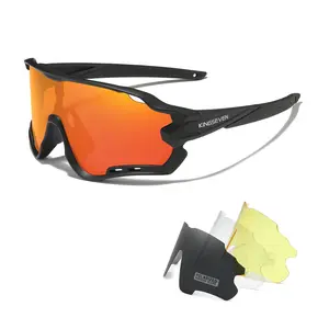 KINGSEVEN Polarized Cycling Glasses for Men Women Bicycle MTB Road Bike Sunglasses with 4 Interchangeable Lenses LS-911 safety  sunglasses Outdoor Motorcycle Sports