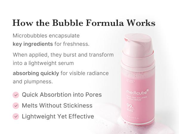 [NEW] [medicube] PDRN Pink Collagen Bubble Serum | Dual-Layer Micro-Bubble K-Beauty Serum for Firm, Plump & Radiant Skin | Hydrating, Healthy-looking Glow | PDRN, Collagen, Niacinamide