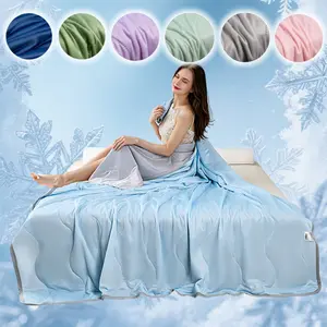 Pure Color Summer Quilt New Design Skin-Friendly Soft Comfortable Air Conditioning Blanket Bed Blanket Suitable for Sofa Towel Sofa Throw Cover