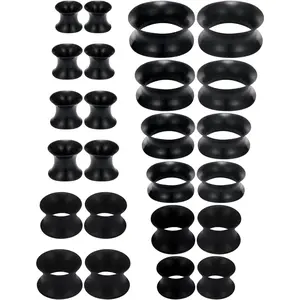 Ear Gauges Set 10G 8G 6G 4G 2G 0G 00G 12mm 14mm 16mm 18mm 20mm Ultra Thin Flexible Gauges Plugs Tunnels Earrings  Expander Stretching Kit Gauge Earlets for Women Men