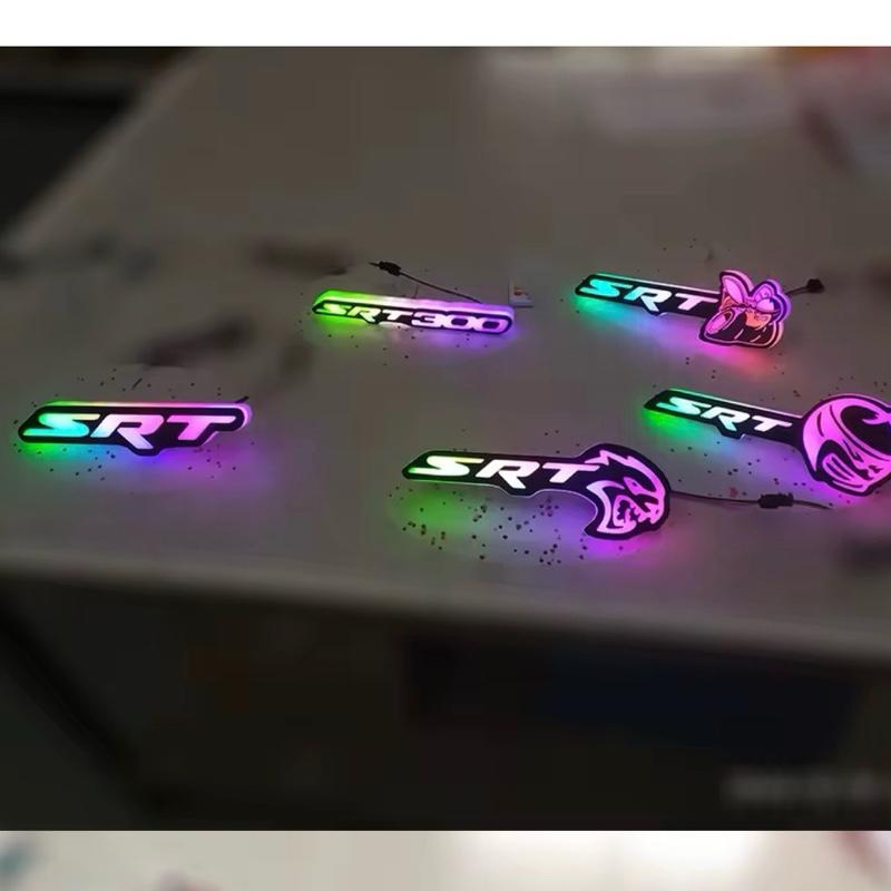 Halo Lit Letter - Stainless Steel Dodge SRT Scat Bee LED Grille Emblem RGB Flow-Series Frosted Lens App & Remote Dual Control 120+ Effects