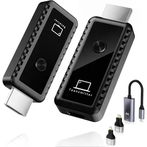 HDMI Transmitter and Receiver 4K, 2.4/5GHz 1080P Portable  HDMI Extender Kit Adapter for Streaming Video and Audio to  from PC/TV Box/Projector, 100ft Dual Band  Handovers