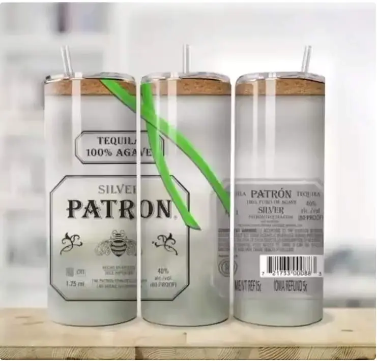 20oz skinny tumbler, Custom Stainless Steel Patron Tequila Tumbler., Patron