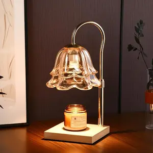 Stylish Flower Burner Wax Warmer Lamp with Timer Adjustable Height & Brightness Includes 2 Bulbs Cozy Home Table Lamp Ideal Mother’s Day & Birthday Gift for Women