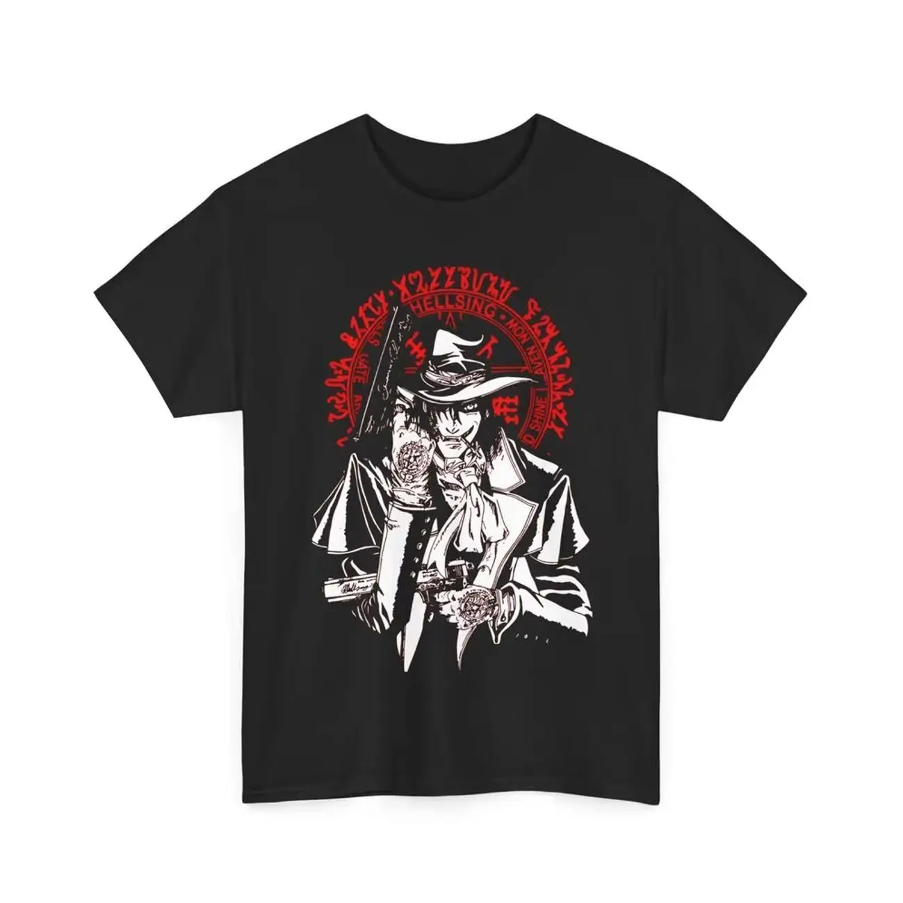 Hellsing Anime T-shirt, Inspired Anime Alucard T-shirt Black- Anime Gift F2M