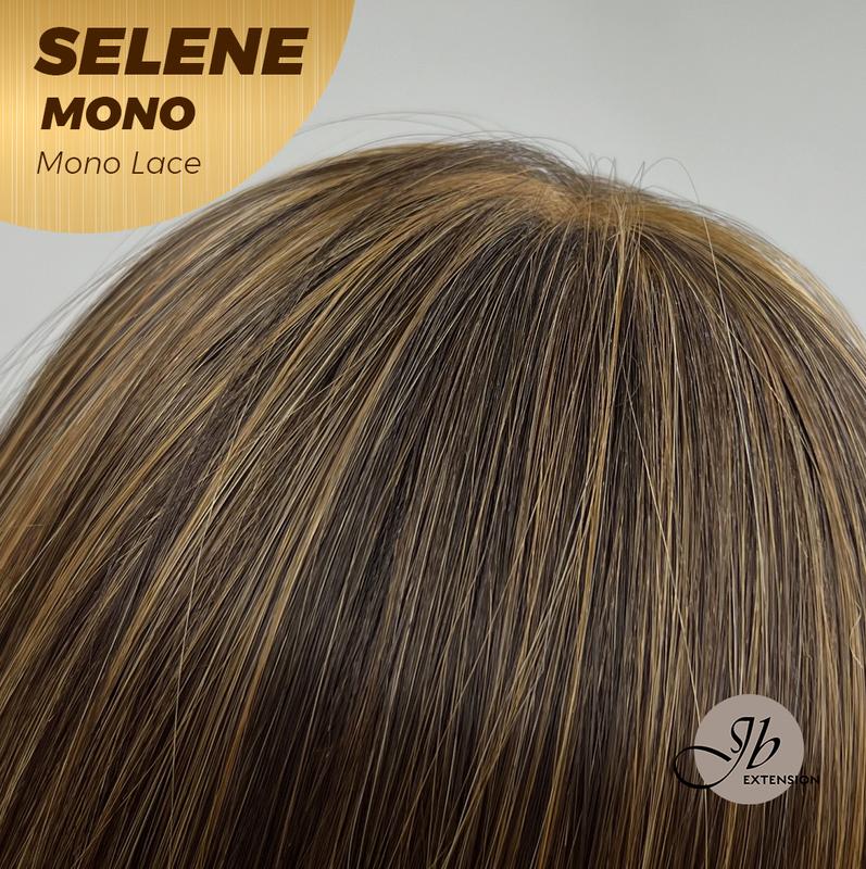 JBEXTENSION SELENE MONO Monofilament Handmade Wig 6X5 Full Monofilament Hand Tied Top Wig 25 Inches Caramel Mono Lace Wig With Anti-slip Silicone Strips Glueless Wig SELENE MONO【BENDY EAR TABS】