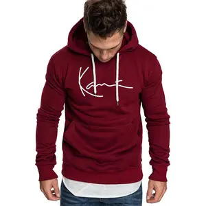 Karl kani Hoodie Unisex Fleece-Lined Thick Blank Pullover Couples Streetwear Winter Y2K Aesthetic