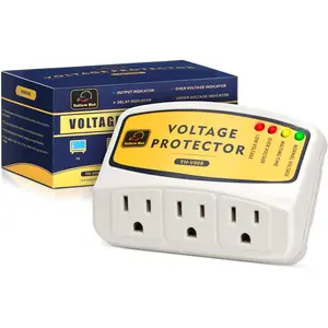 Voltage Protector 120V 12A 1440W, 3 Outlets Surge Protector for Refrigerator, Water Heater and Home Appliance ect