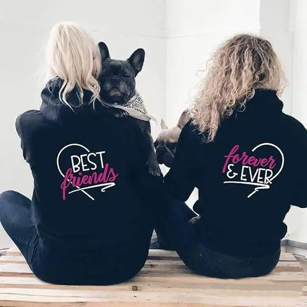 Best Friend Forever And Ever BFF Hoodie Couples Matching Outfits Bestie Best Friend for Women Unisex, Perfect Gift Anniversary Clothes