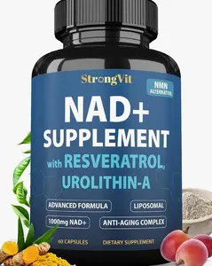 NAD Supplement with Resveratrol & Urolithin-A, Anti-Aging Complex for Women & Men. Liposomal NAD Plus, 1000mg NAD+ Booster, NMN Alternative for Energy & Healthy Aging, USA