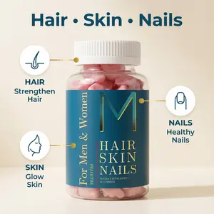 Healvitas  Hair Skin Nails Gummies (60-Count) – Tasty Daily Dietary Supplement for Men & Women Strengthens Hair, Boosts Glowing Skin, Hardens Weak Nails Convenient Beauty & Wellness Support Biotin
