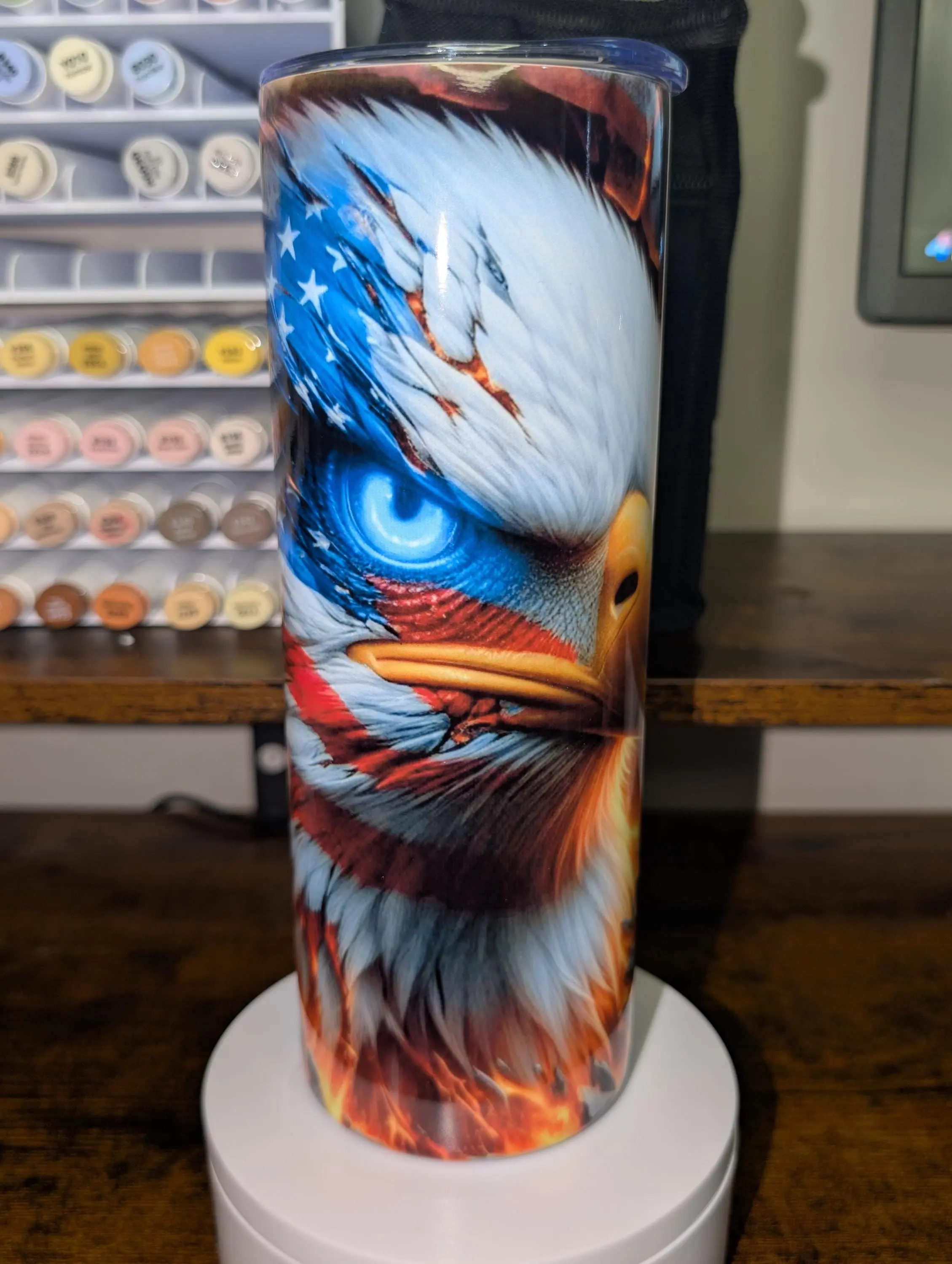 Patriotic Bald Eagle 20 oz Tumbler | USA Stainless Steel Cup