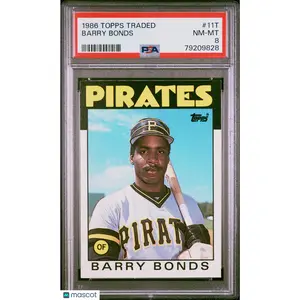 1986 Topps Traded Barry Bonds #11T PSA 8
