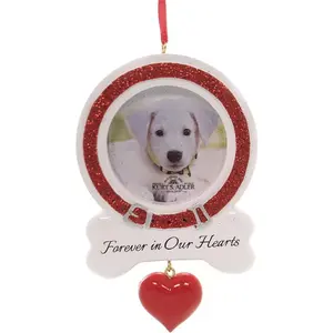 "Forever in Our Hearts" Personalized Dog Picture Frame Ornament