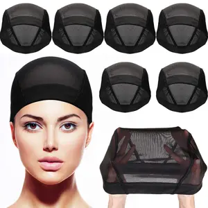 5 Pack Mesh Wig Cap for Women Blank Stretchable Dome Caps for Making Wigs(Clear Blank)