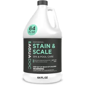 AquaDoc 64oz Stain and Scale Control For Pool & Spa - Hot Tub Stain Remover To Prevent Calcium & Rust Buildup - Made In USA