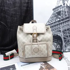 Pre-owned PRADA Coated Canvas Backpacks Gucci Beige Monogram Backpack T10201877