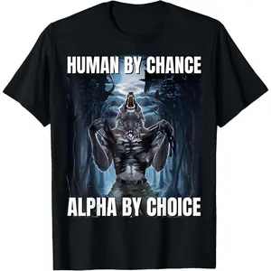Men's werewolf transformation and alpha dominance Graphic T-Shirt - Short Sleeve Crew Neck Regular Fit Casual Wear | Soft & Breathable Fabric, Durable Print, Everyday Comfort, Machine Washable
