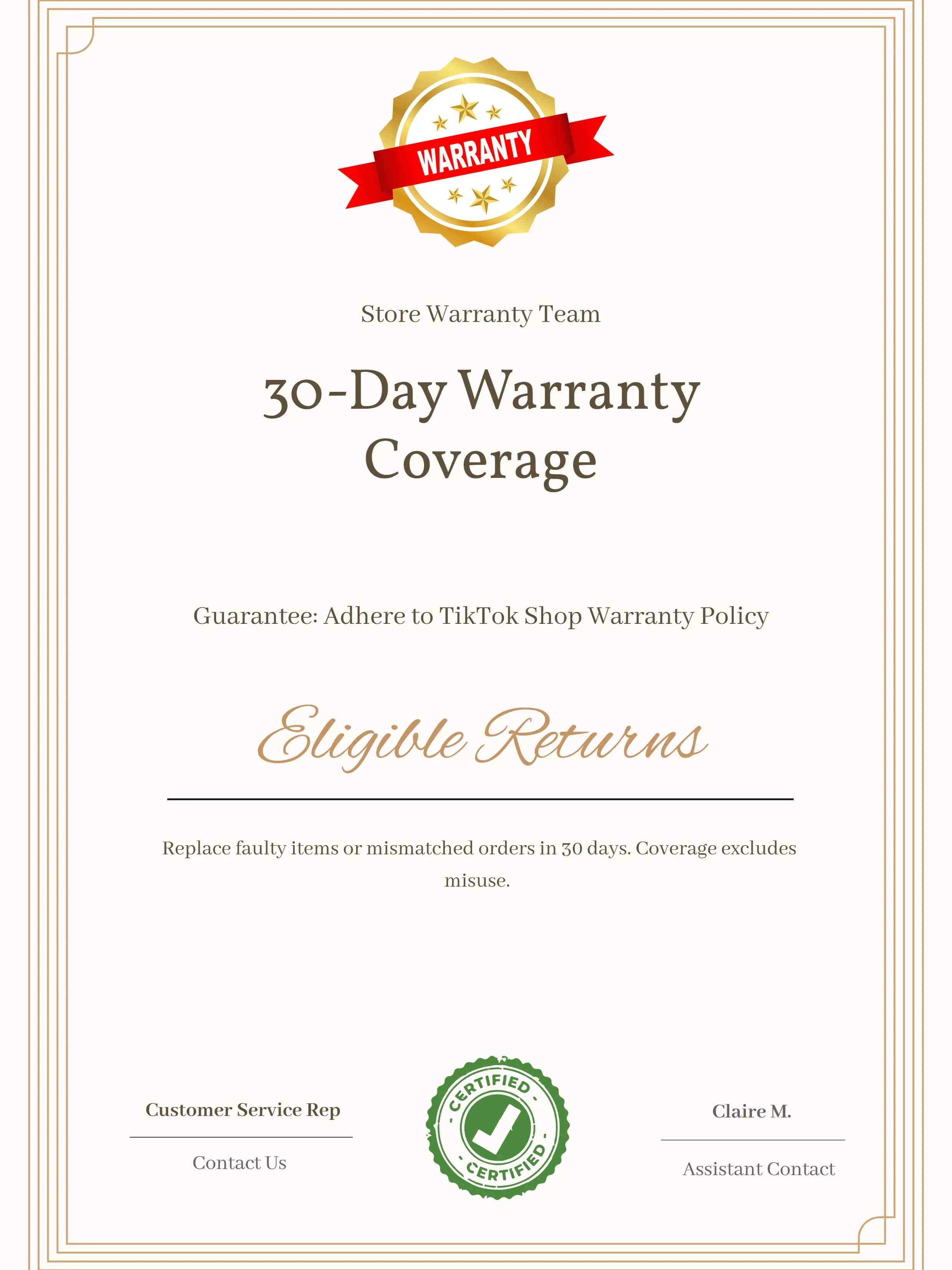 Warranty For Our Hat - Armor of Faith shop