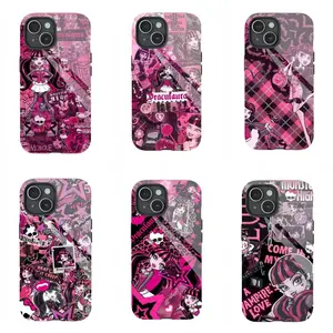 Y2K Aesthetic Monster High-Draculaura Character Tough Phone Case Compatible for iPhone 17Air 16Promax 15 14 13 12 11 and for Samsung S21-S25 Series Perfect Gift for Women Girls