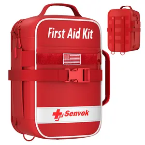 Senvok Large First Aid Kit for Car, Home & Travel - Emergency Survival Kit with Zip Stitch Wound Closure and Molle Pack Pockets - Ideal for Camping, Hiking, Outdoor Adventures