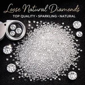 Natural Loose Diamond Round Brilliant Cut 0.8mm to 2.9mm 1ct/Pack Loose Moissanite Diamonds Round DVVS Melee Moissanite Stone Custom Jewelry Diamonds