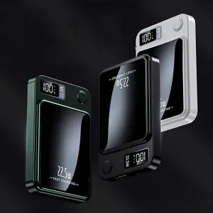 5000mAh/10000mAh Magnetic Wireless Power Bank, Ultra-Slim Compact Portable Power Bank with 22.5W Wired & 15W Wireless Output, 20W Input, Type-C Input/Output, Power Display, Compatible with iOS system