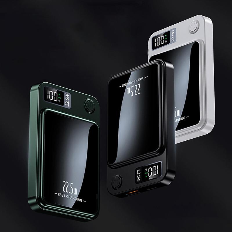 5000mAh/10000mAh Magnetic Wireless Power Bank, Ultra-Slim Compact Portable Power Bank with 22.5W Wired & 15W Wireless Output, 20W Input, Type-C Input/Output, Power Display, Compatible with iOS system