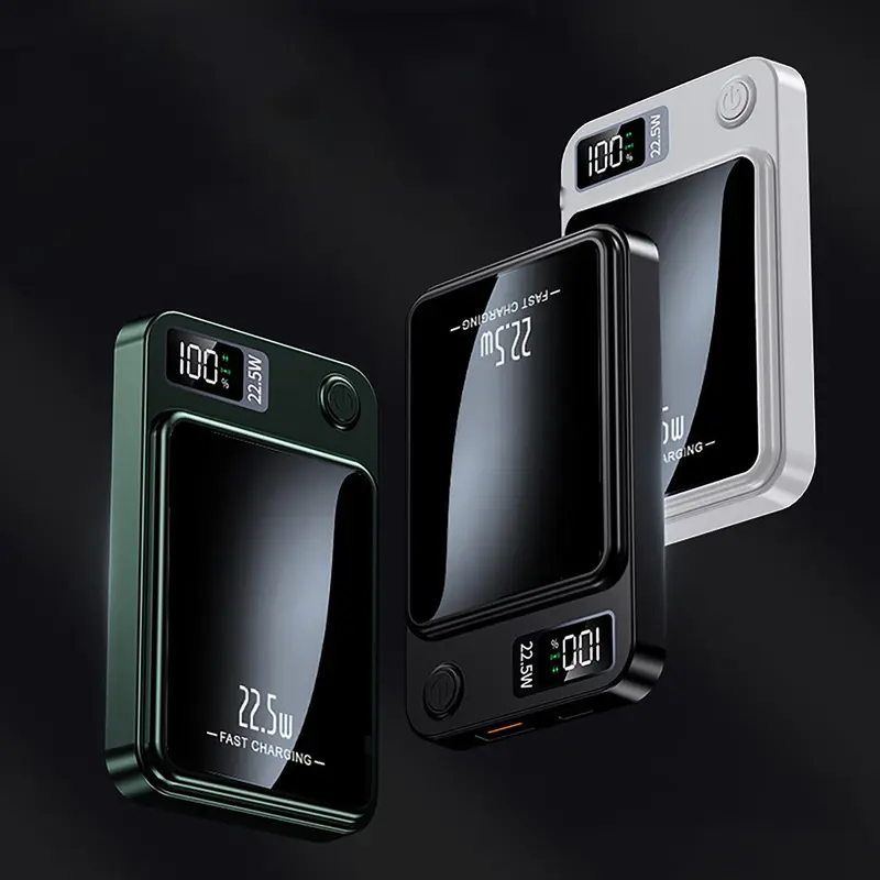 5000mAh/10000mAh Magnetic Wireless Power Bank, Ultra-Slim Compact Portable Power Bank with 22.5W Wired & 15W Wireless Output, 20W Input, Type-C Input/Output, Power Display, Compatible with iOS system